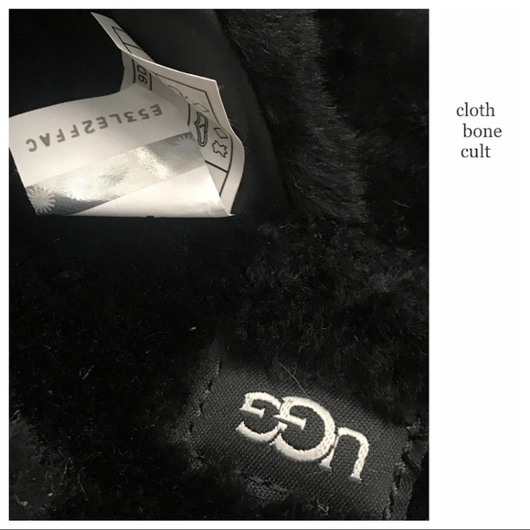 ✨New✨ UGG Black Fuzz Yeah Birkenstock-Style SLIDES - Picture 7 of 16